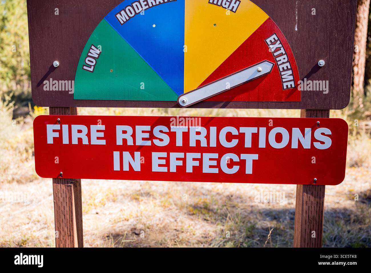 Extreme Fire Sign Extreme Fire Danger Sign Stock Photo - Alamy
