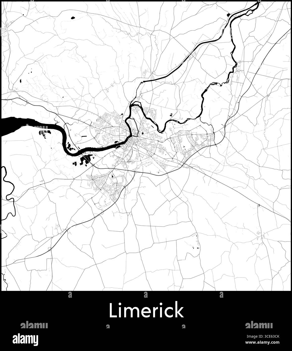 Limerick outline map hi-res stock photography and images - Alamy