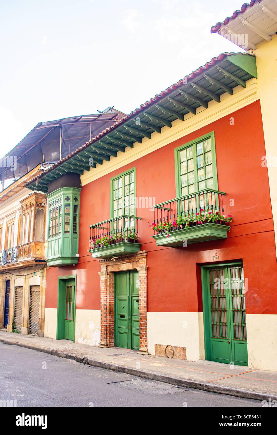 Charming colonial buildings with vibrant colors and traditional ...