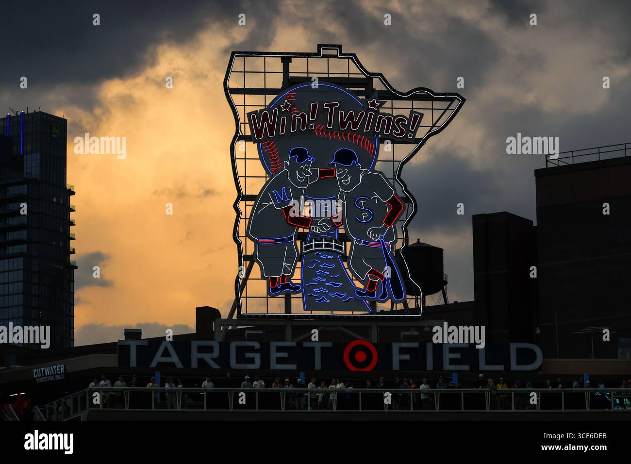 Target Field Baseball Patch August 15th, 2025: Details of the center field sign at Target Field ...
