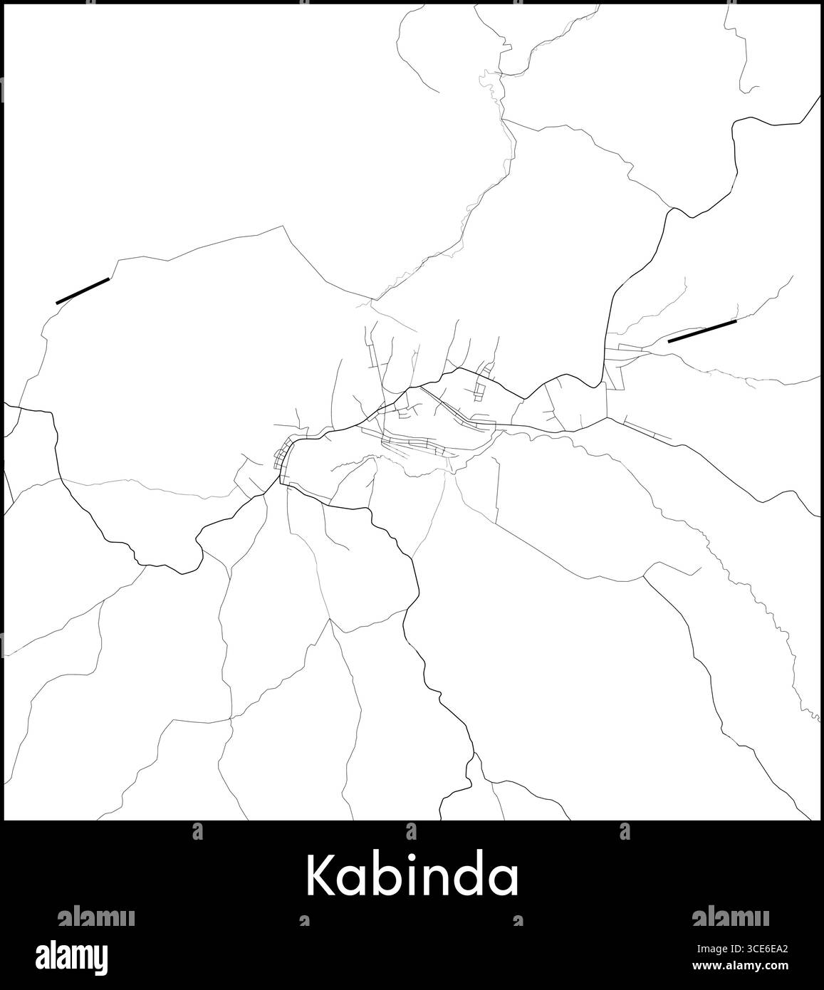 Kabinda city map, Democratic Republic of the Congo - Topographic vector ...