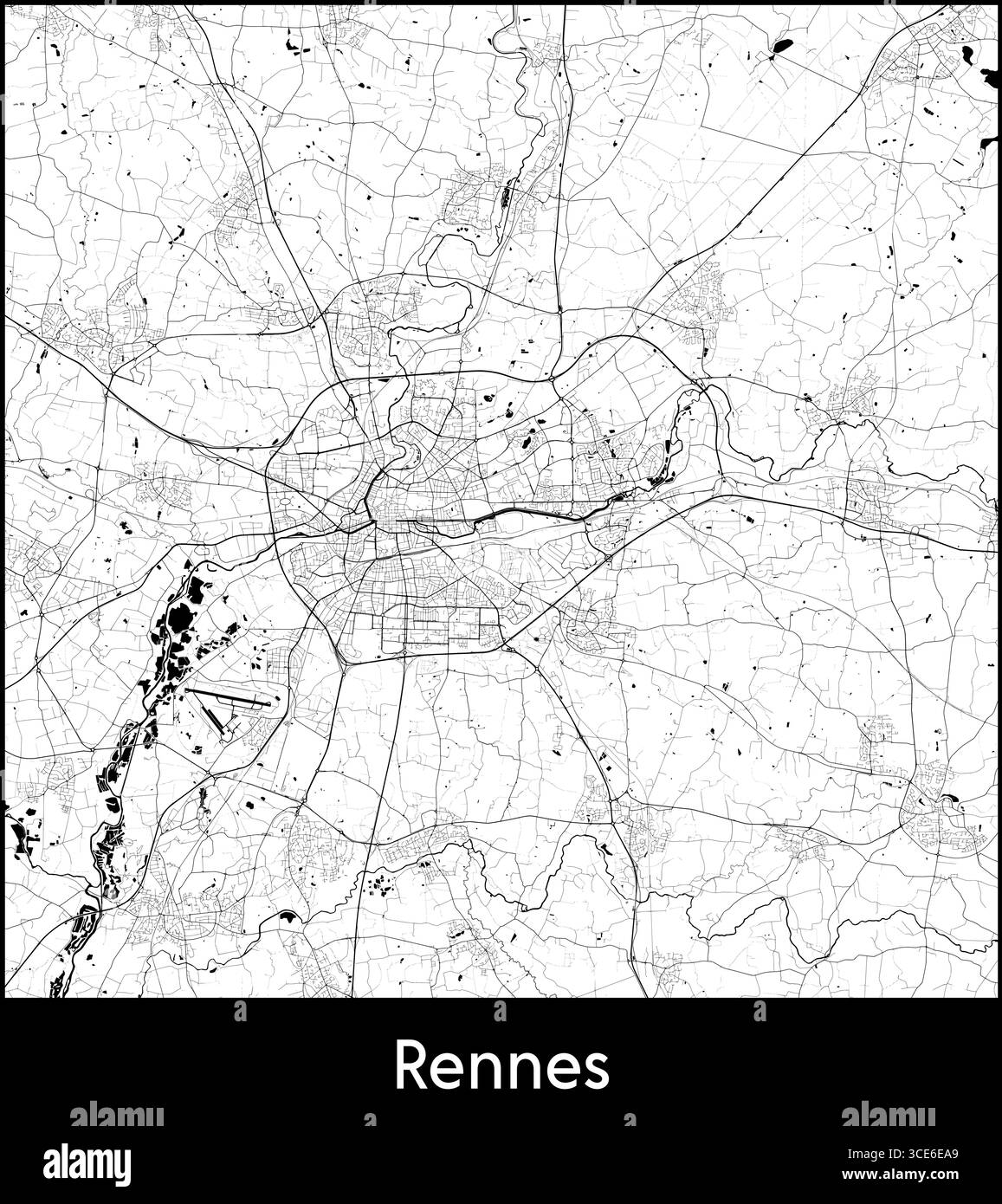 Rennes vector Black and White Stock Photos & Images - Alamy