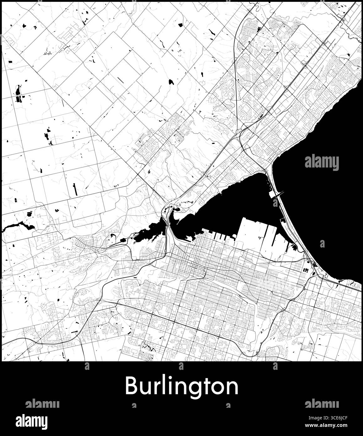 Burlington outline map hi-res stock photography and images - Alamy