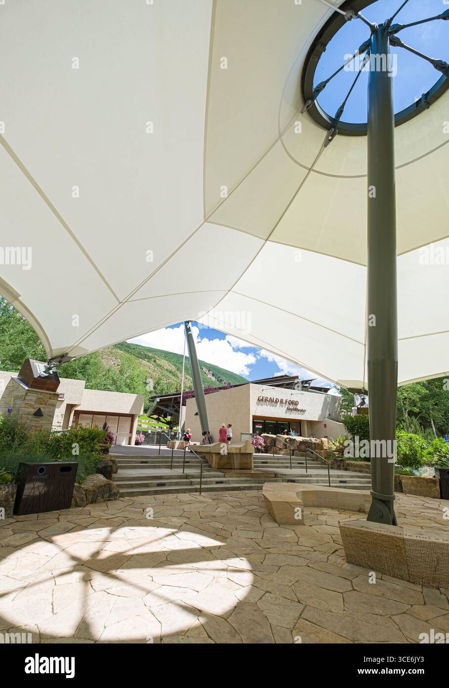 Fabric awning at the entrance to the Gerald R Ford Amphitheater, Vail ...