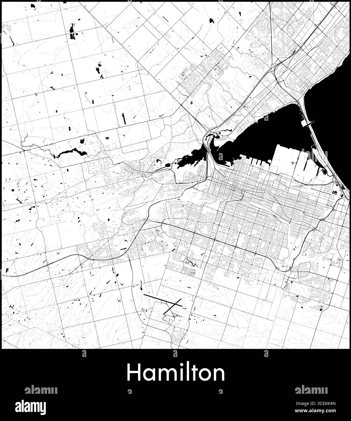 Hamilton vector outline map Black and White Stock Photos & Images - Alamy