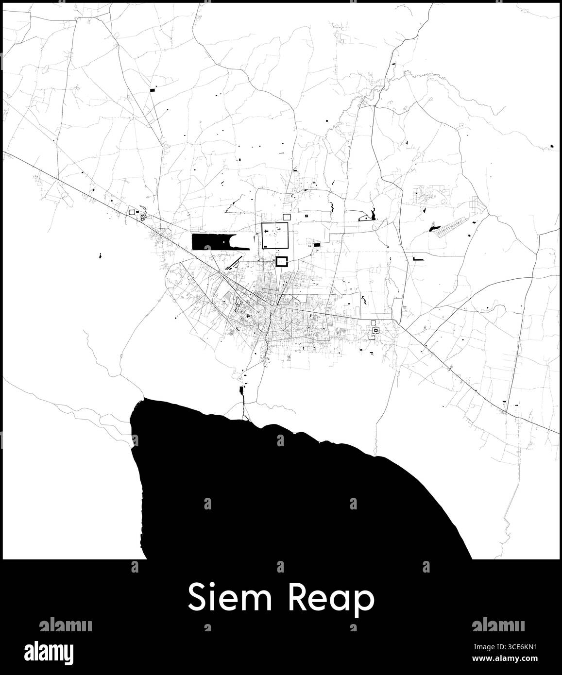 Siem Reap City Map Cambodia Topographic Vector Map Poster Stock Siem Reap City Map Cambodia Topographic Vector Map Poster 3CE6KN1 