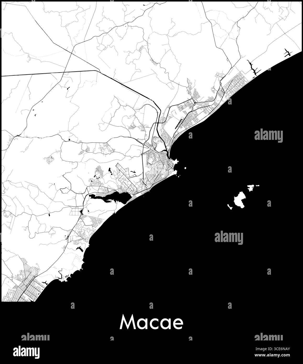 Macae city map, Brazil - Topographic vector map poster Stock Vector ...
