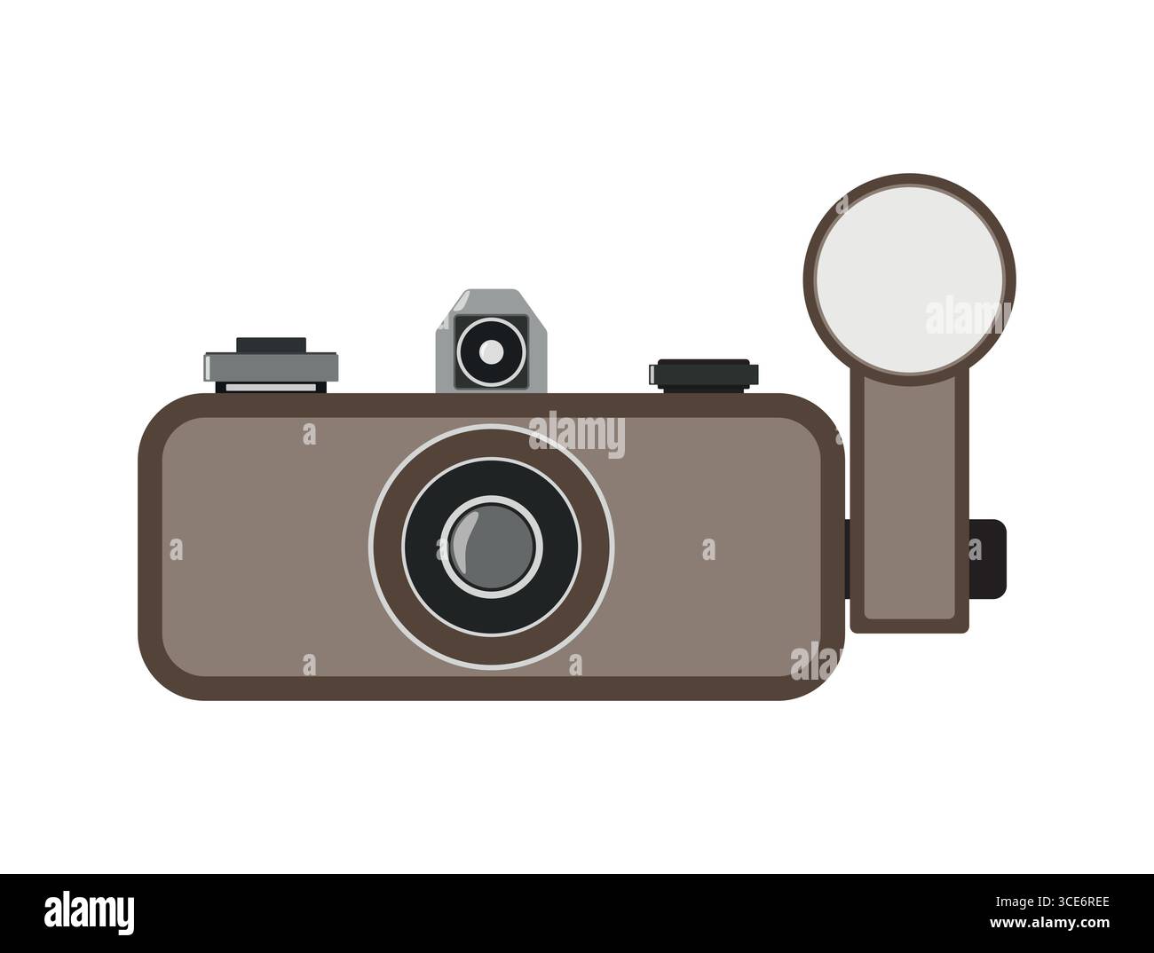 Retro style photo camera. Vector illustration in flat design Stock Vector