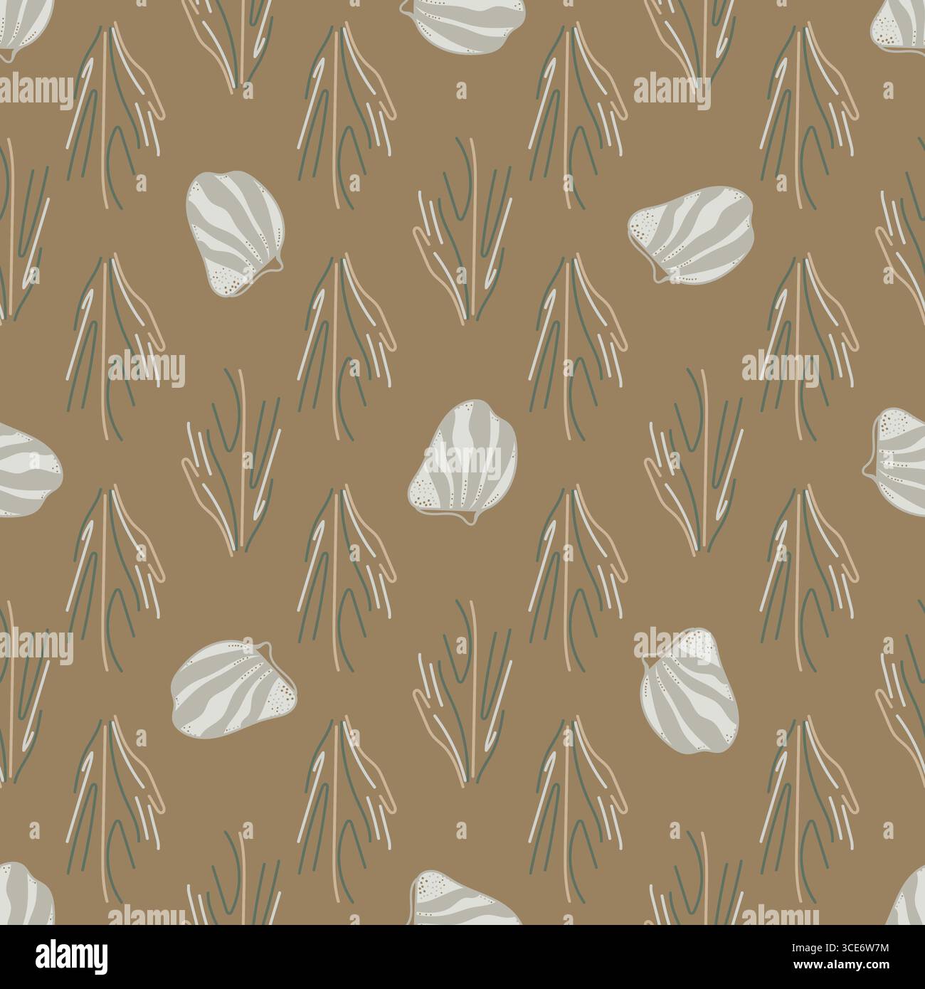Minimal Shell Bold and minimal ocean shell pattern for trendy designs Stock Vector ...