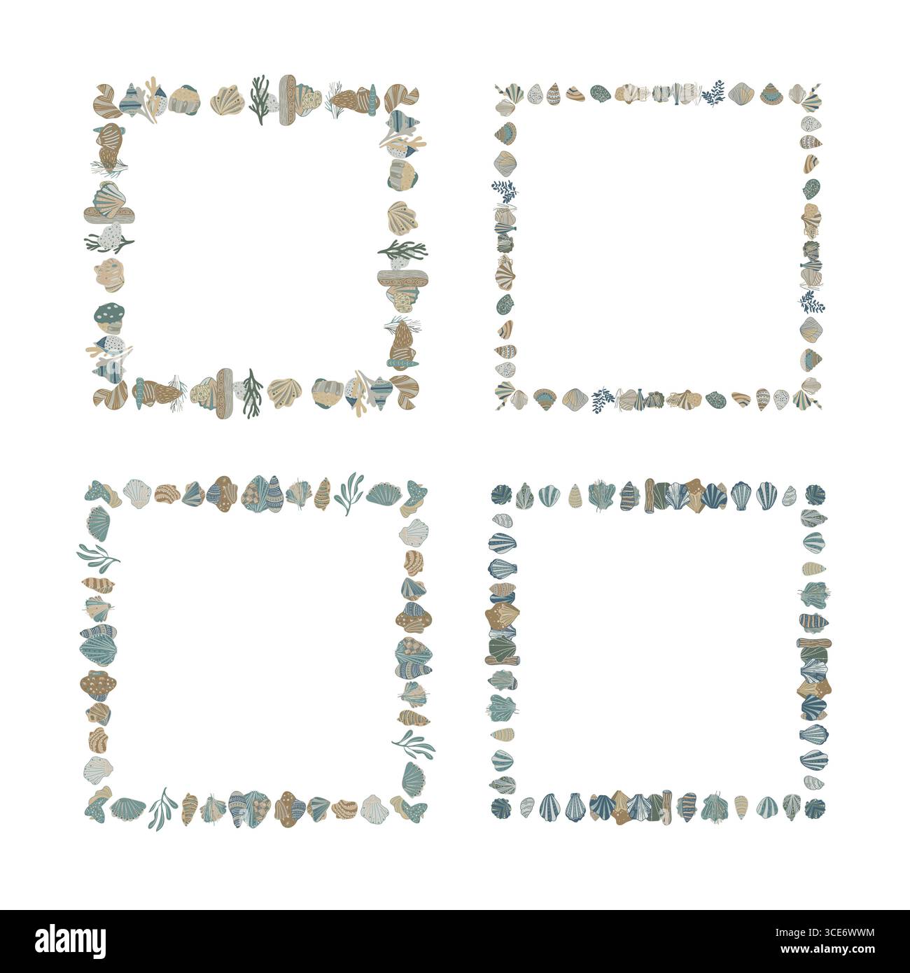 Set of frames from sea life elements Stock Vector Image & Art - Alamy
