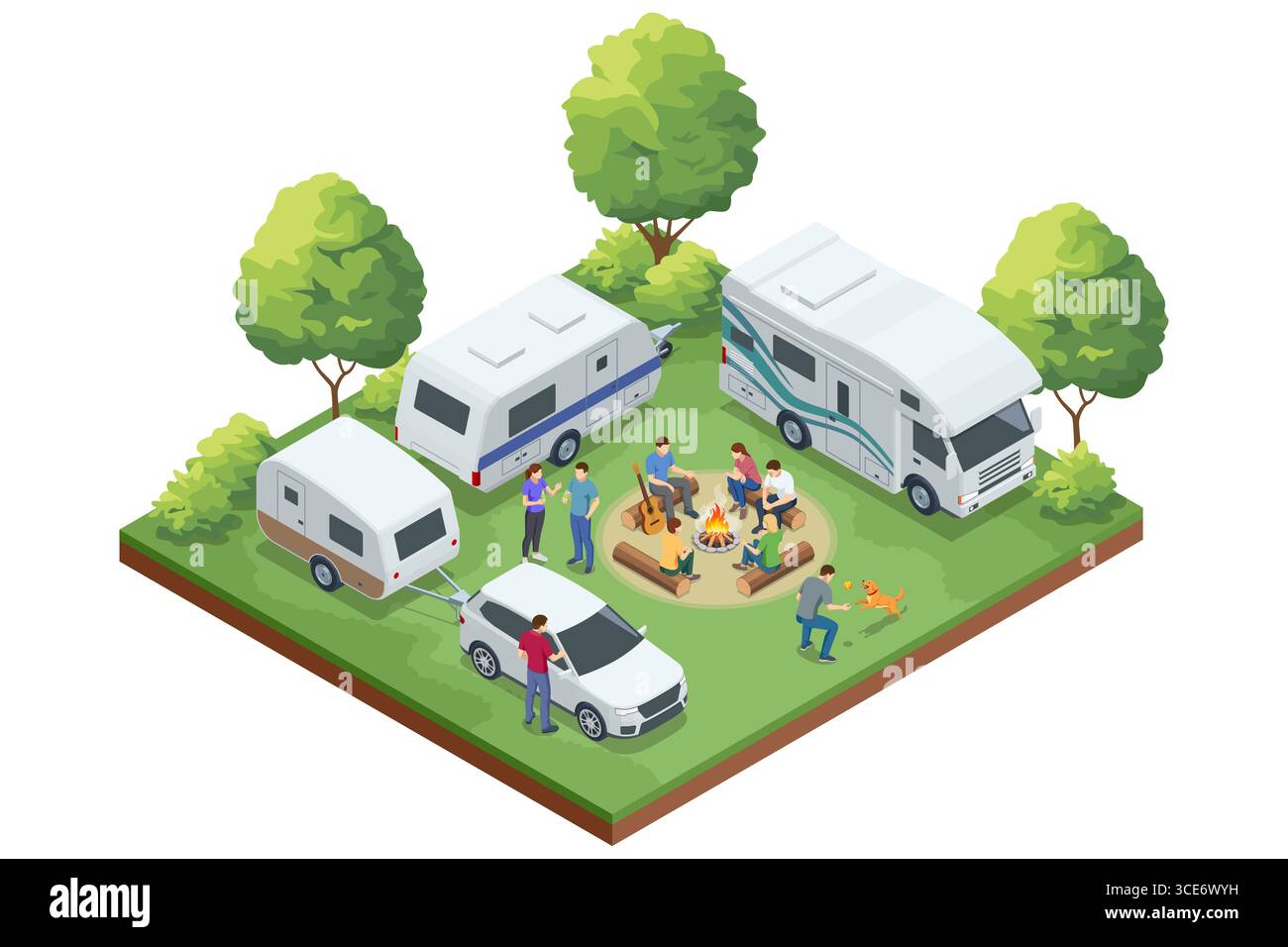 Family campgrounds Stock Vector Images - Alamy