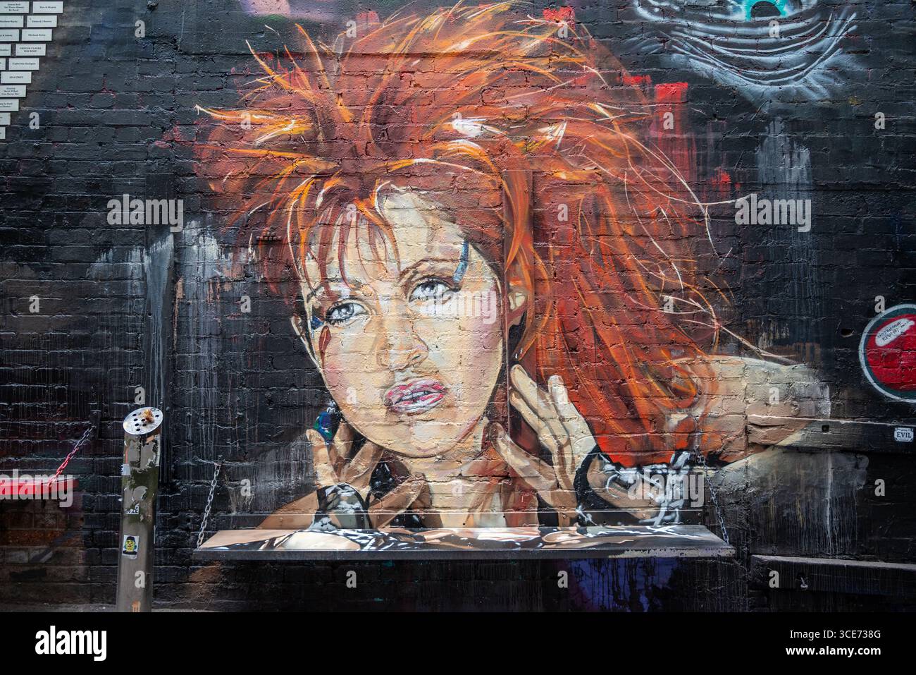 Cyndi Lauper Mural in AC/DC Lane in Melbourne, Australia Stock Photo ...