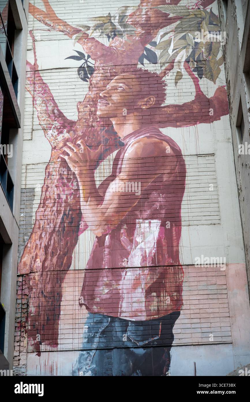 Untitled Street Art by Finton Magee in Melbourne, Australia Stock Photo