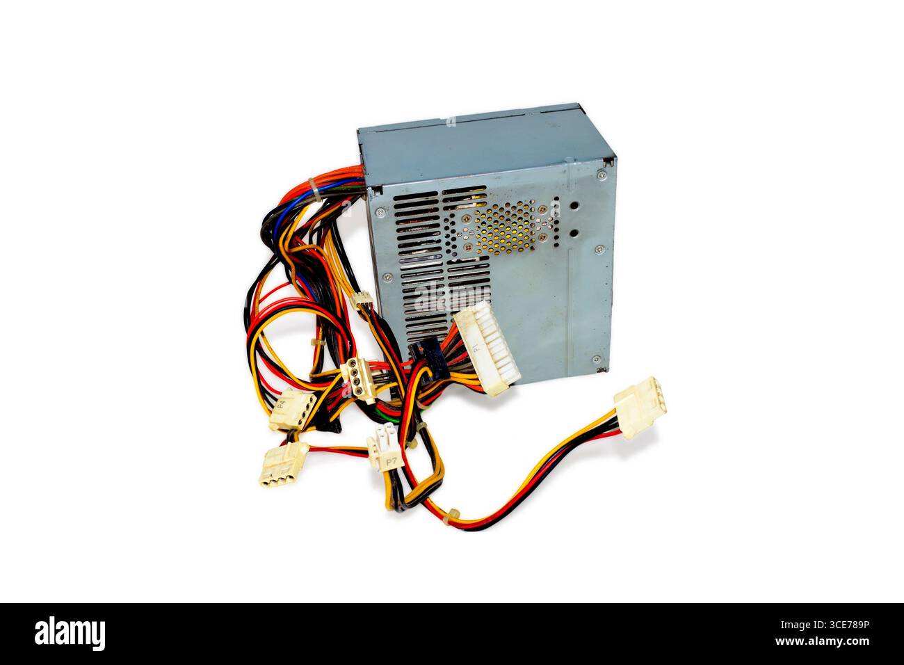 The power supply for the computer isolated on white background Stock Photo