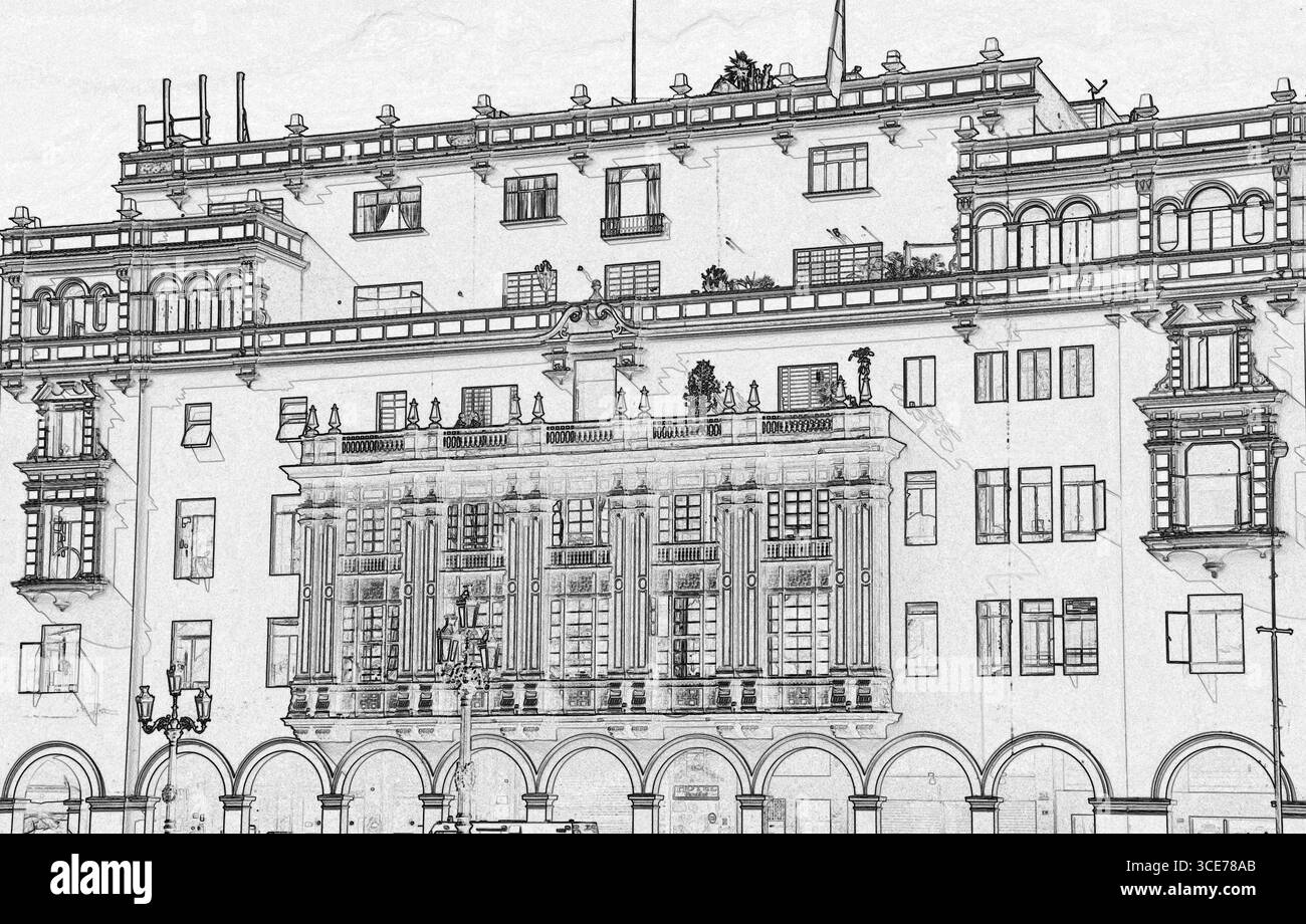 Colonial architecture building exterior Black and White Stock Photos ...
