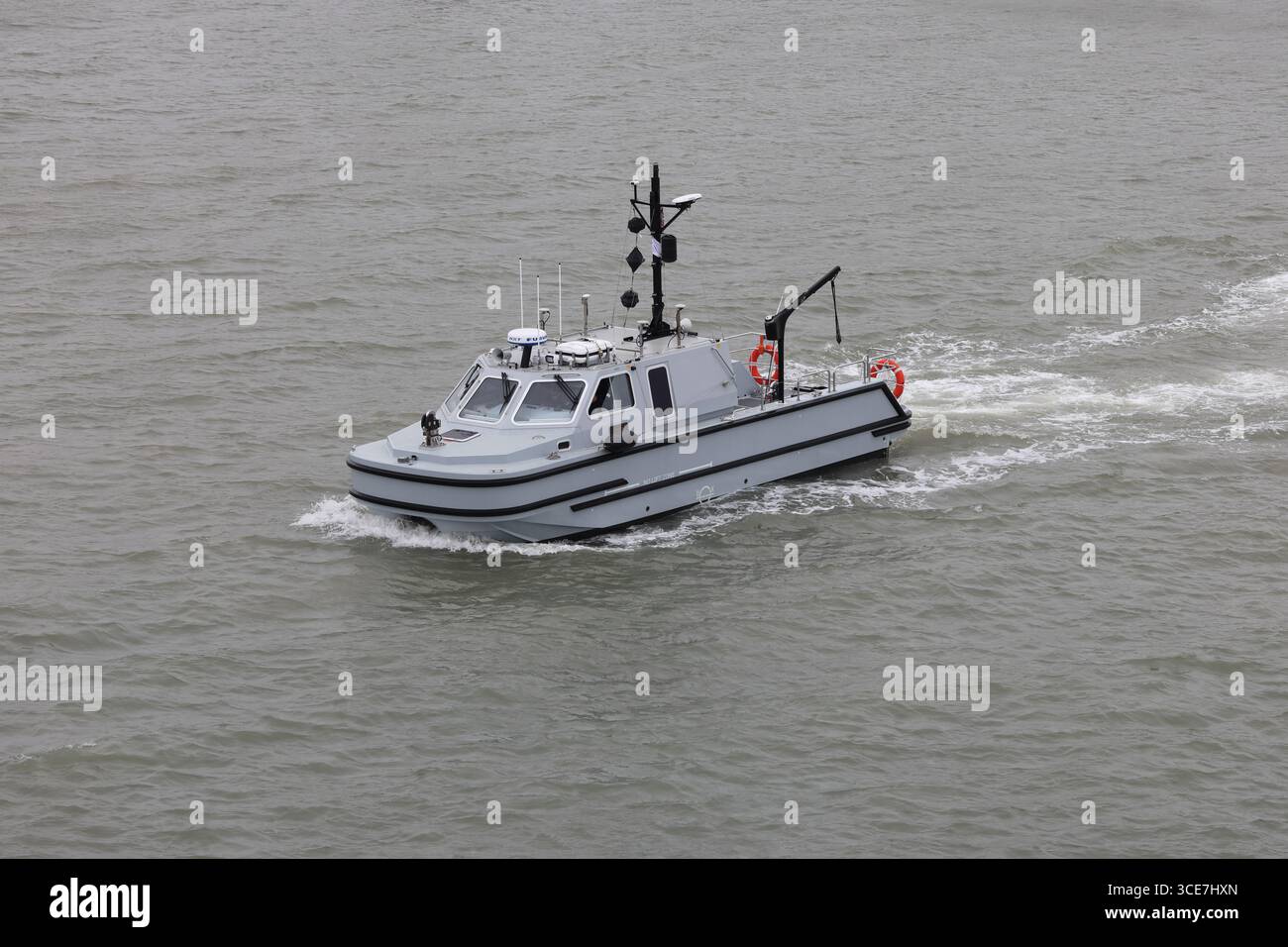 The Royal Navy small survey boat SSB VIDAL. The Sea class Vahana workboat is operating in and around the Naval Base Stock Photo