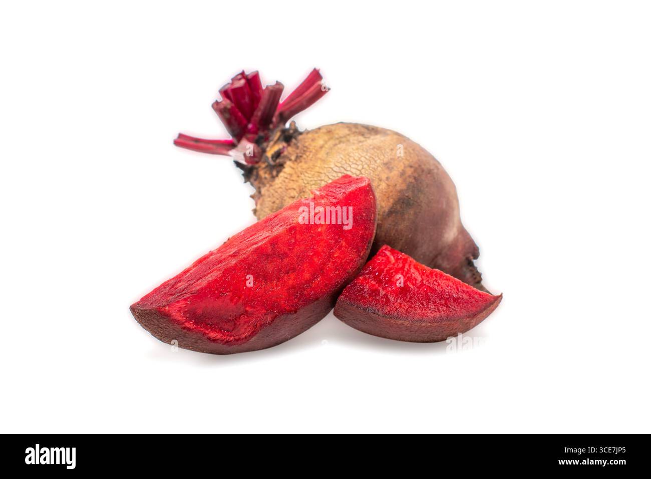 Red beets or beetroots on white background. Stock Photo