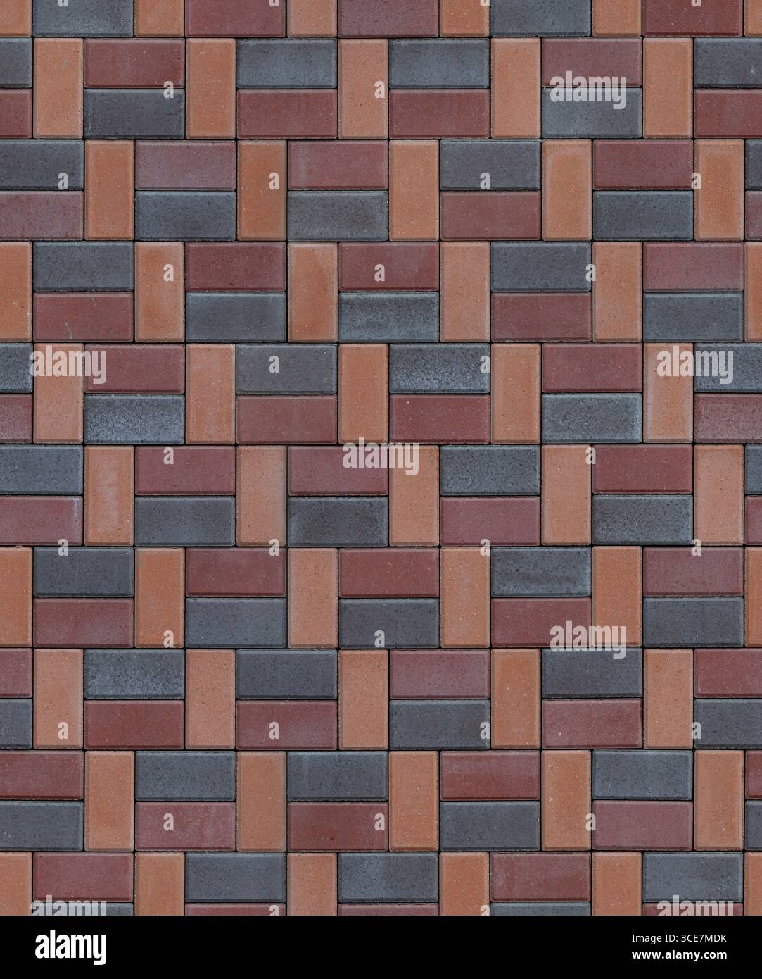 Rectangular paving tile seamless old texture Stock Photo