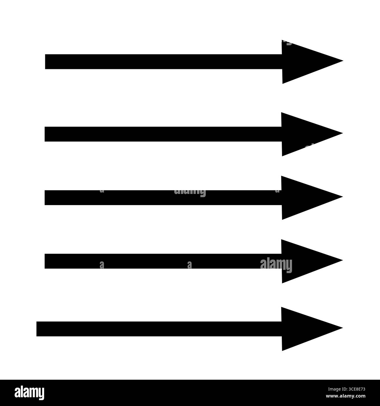 Set of hand-drawn black arrows with simple lines pointing sideways ...