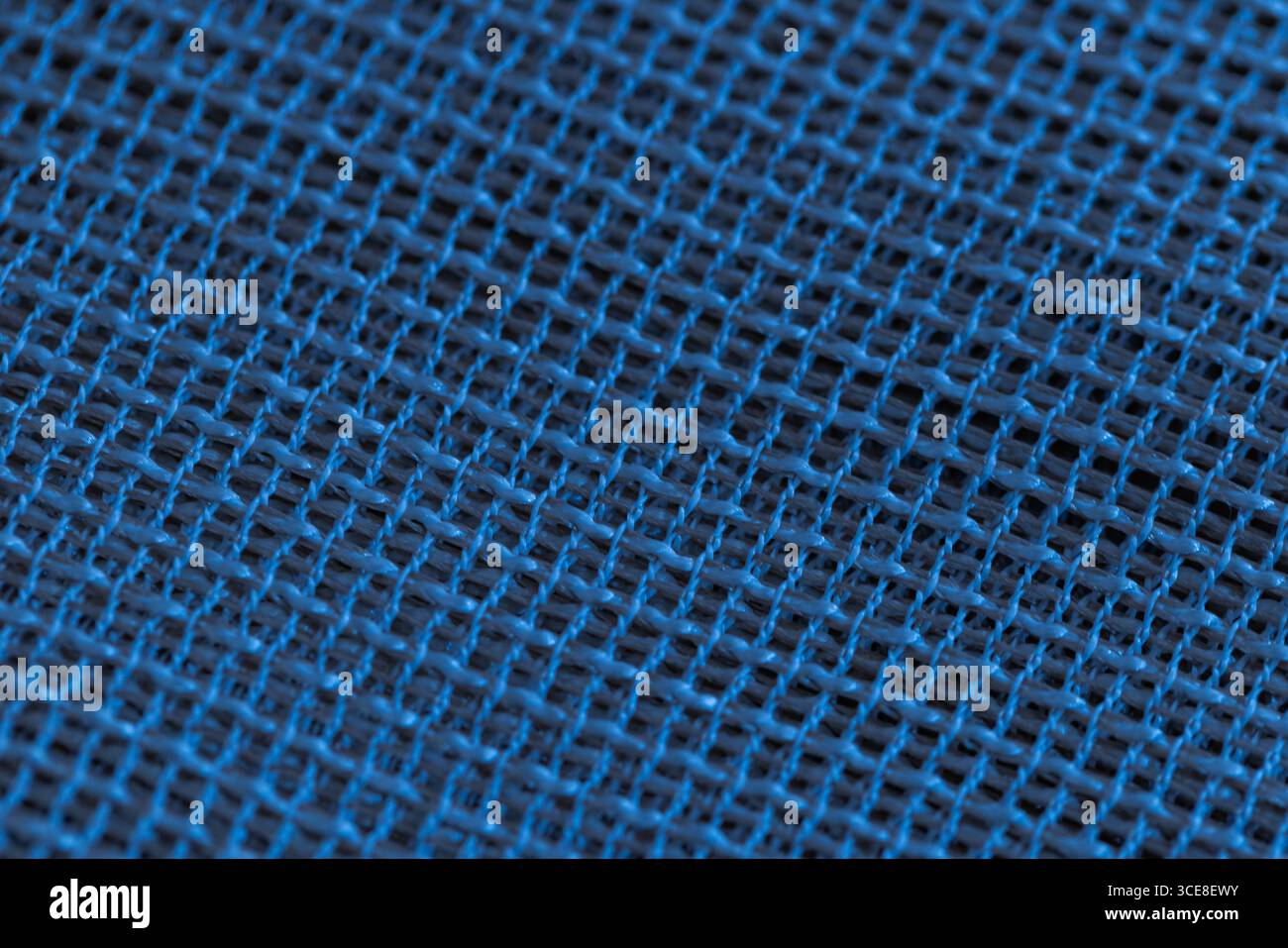Macro Close-up of Blue Mesh Texture Stock Photo