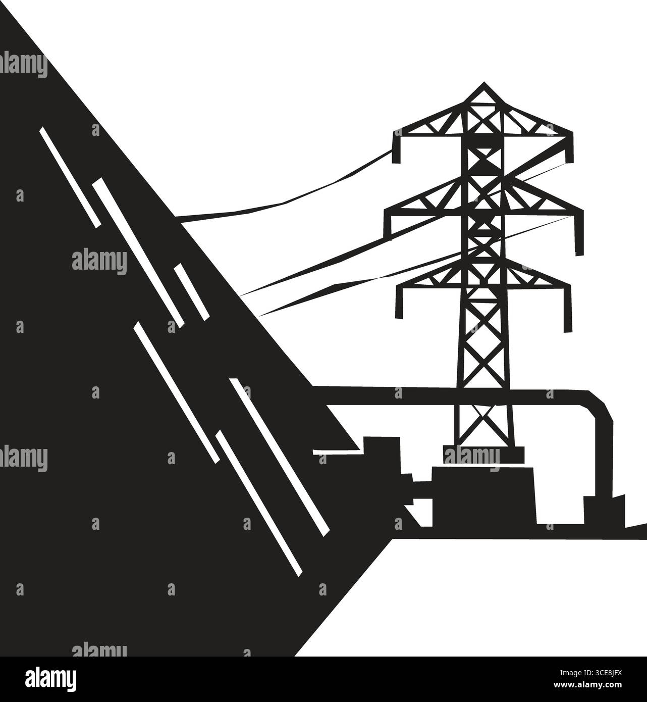 Large power station Stock Vector Images