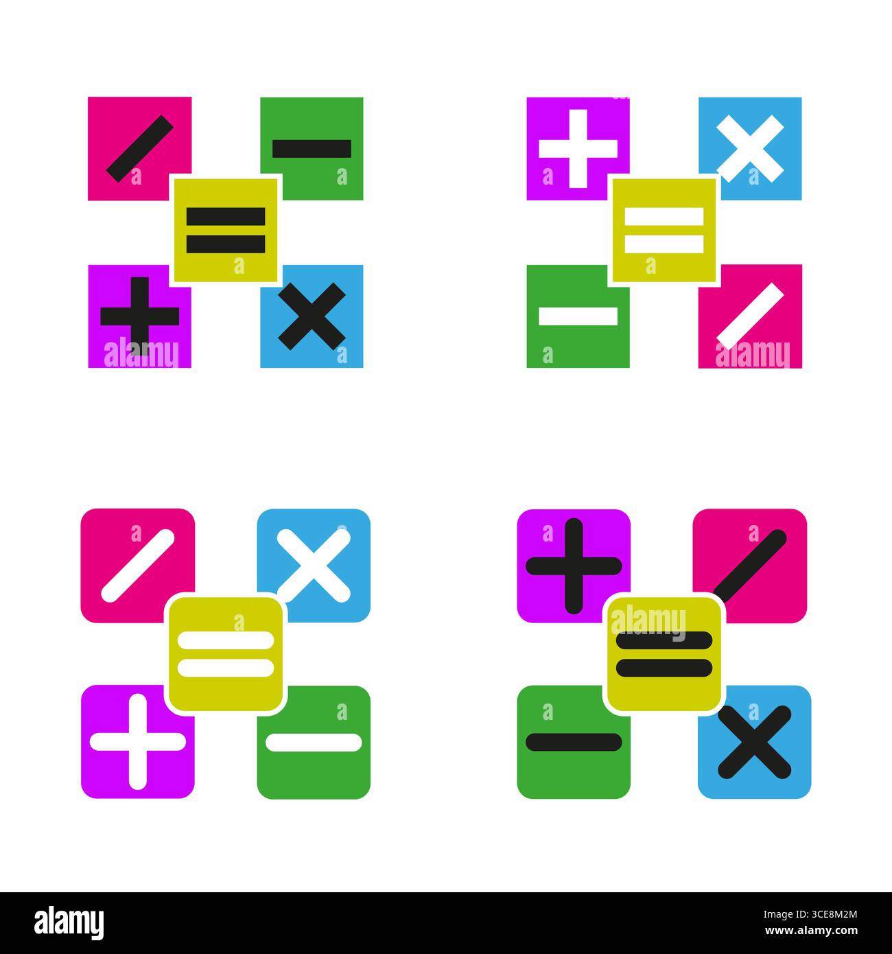 Mathematical symbols icon. Calculation signs set. Algebra equations concept. Arithmetic Vector pattern. EPS 10. Stock Vector
