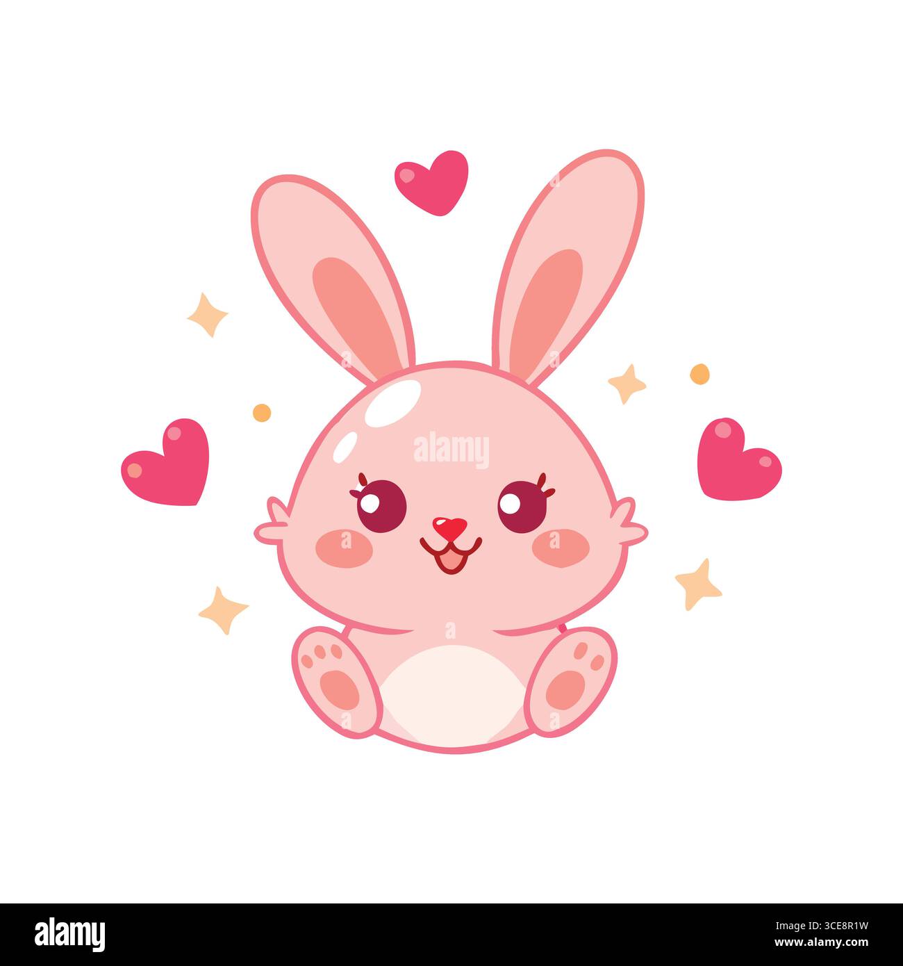 Pink Rabbit Like Character Design character Stock Vector Images - Alamy