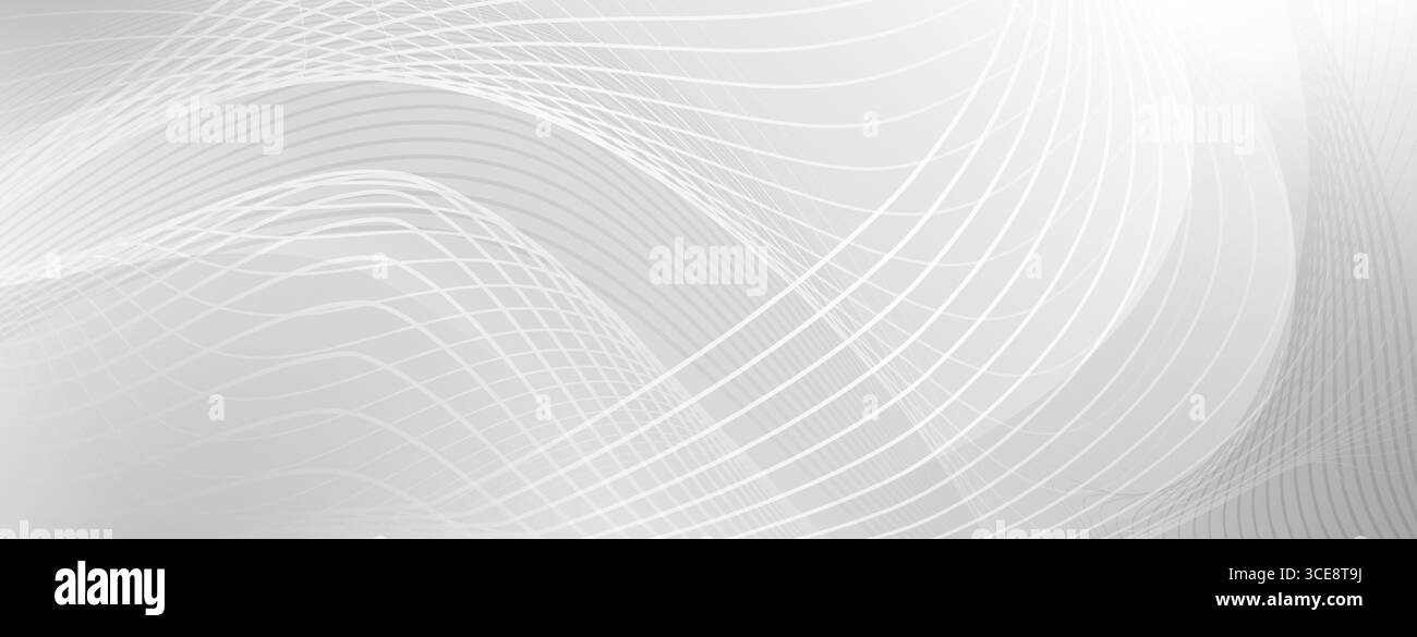 White wavy lines and grid pattern create dynamic, flowing abstract background. Stock Vector