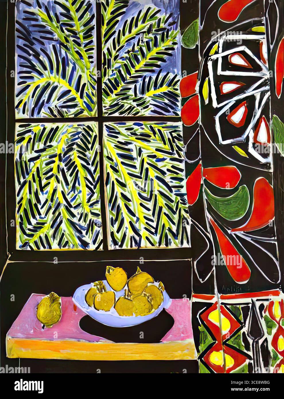 Henri Matisse painting - Henri Matisse - The Egyptian Curtain Stock Photo