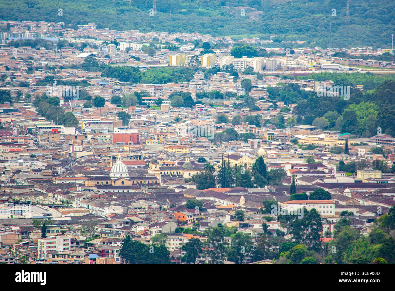 Aerial view of Popayán, showcasing a mix of modern and colonial ...