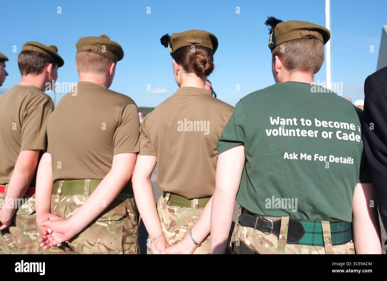 Army Cadets on parade in Scotland for a VJ Day memorial event in August 2025 Stock Photo