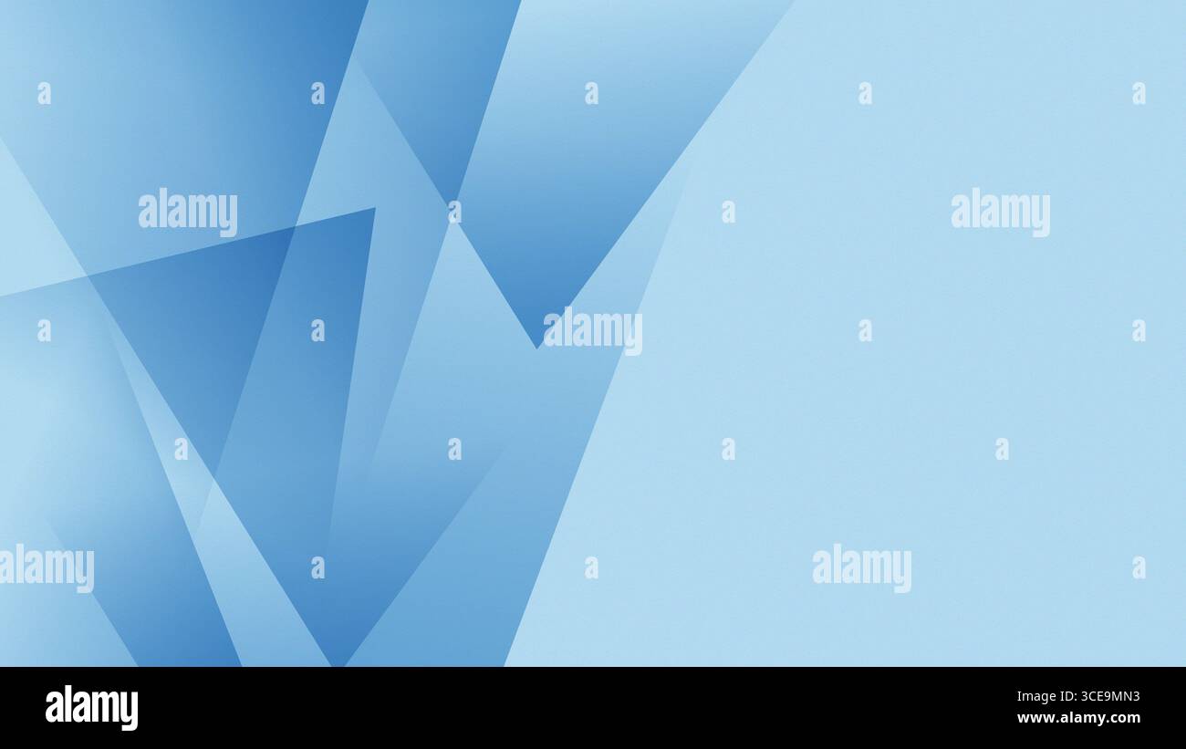 Abstract geometric blue triangle pattern on light background Stock Photo