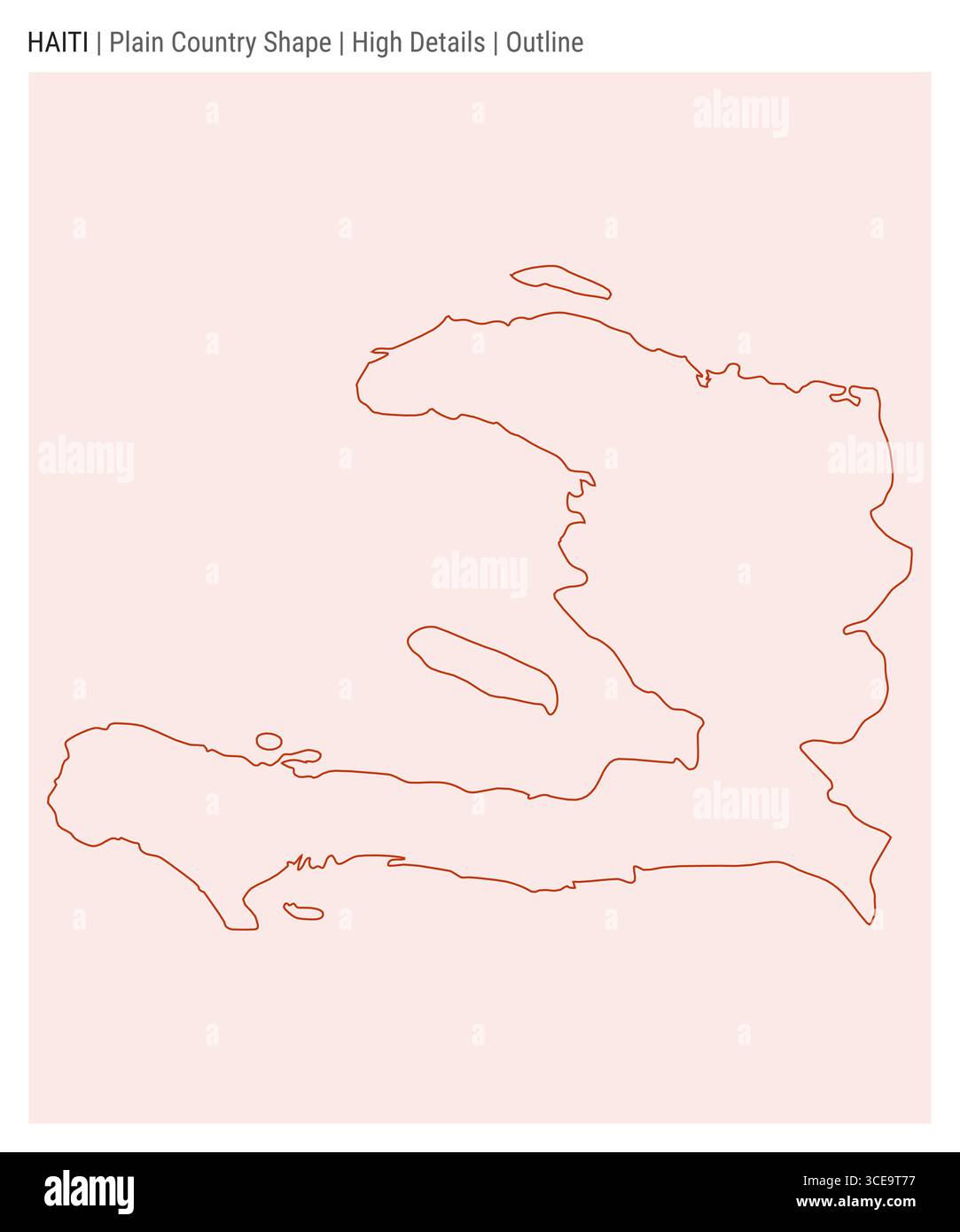 Haiti plain country map. High details. Outline style. Shape of Haiti. Vector illustration. Stock Vector