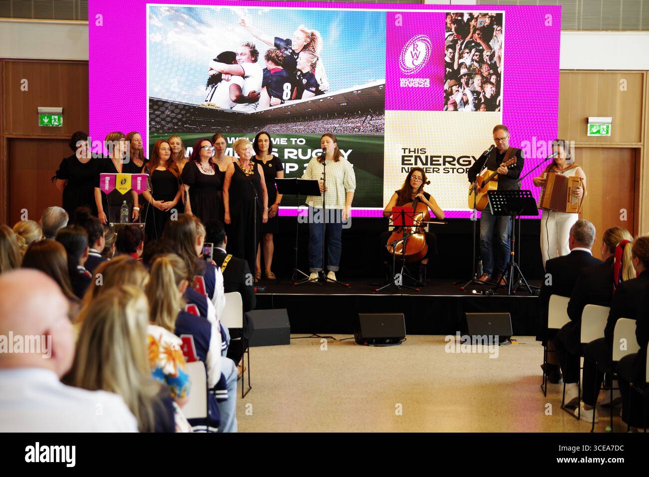 Sunderland, England, 16 August 2025. Group Howay the Lasses performing ...