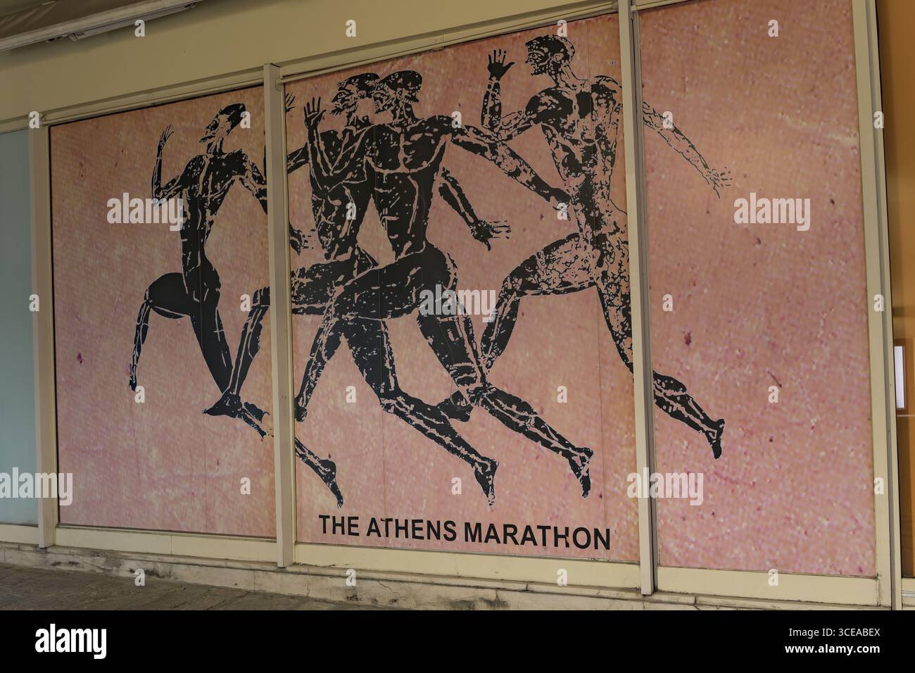 Ancient Greek sculptures at Akropoli metro station, Athens, Greece Stock Photo