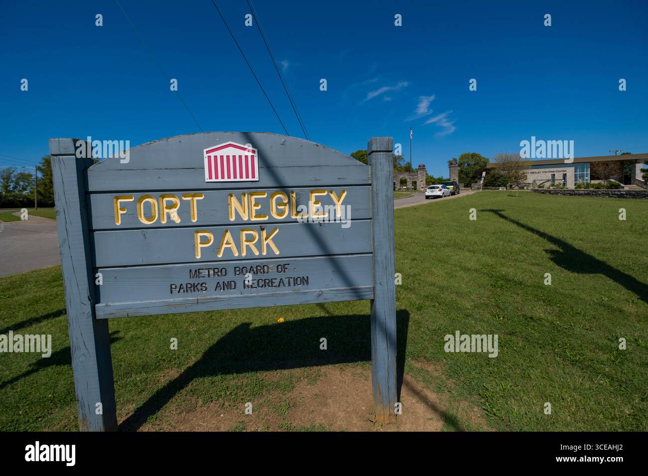 Sign at entrance to historic Fort Negley fortification built for the ...