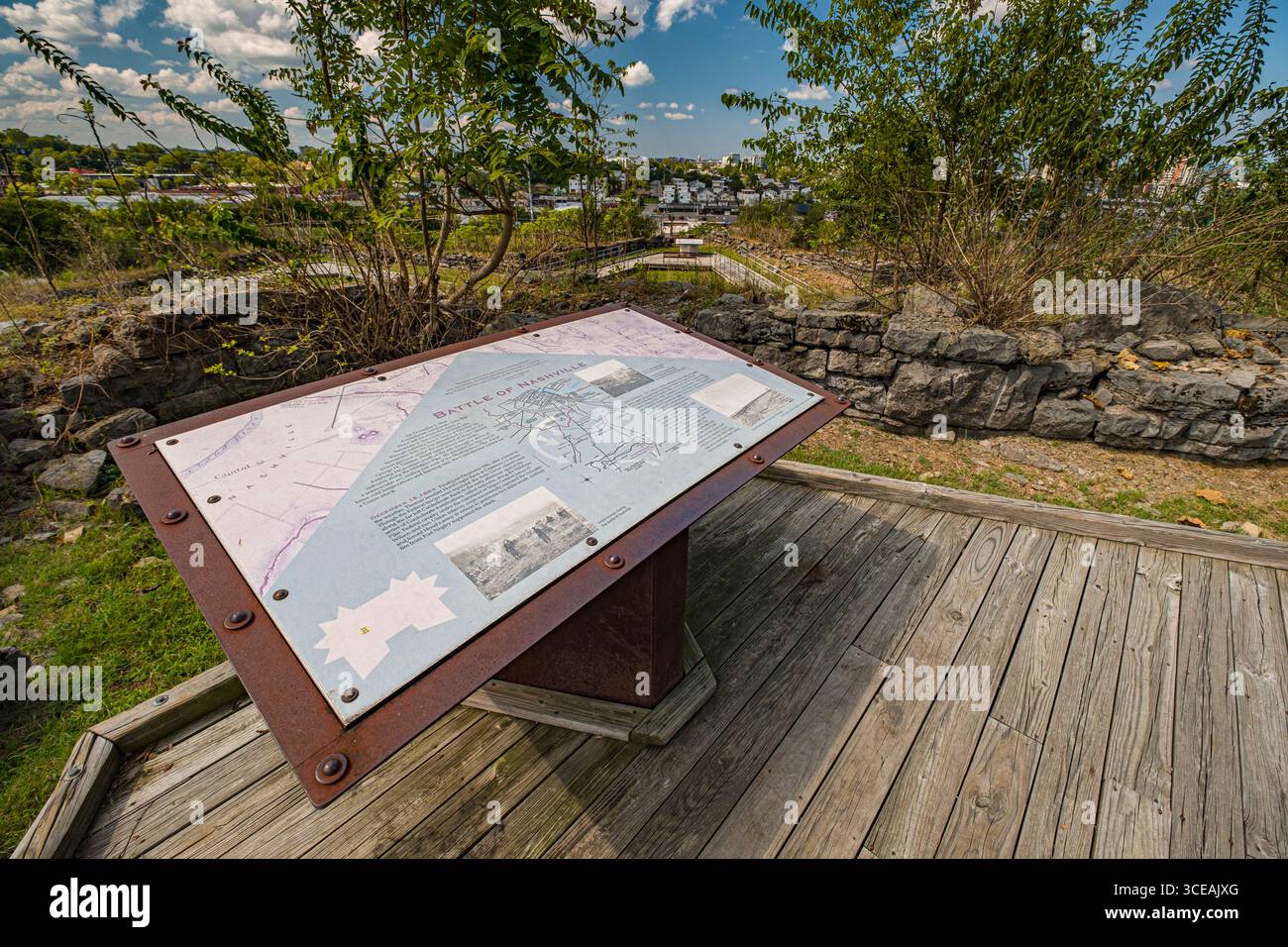 Informational graphic sign at Fort Negley fortification built for the ...