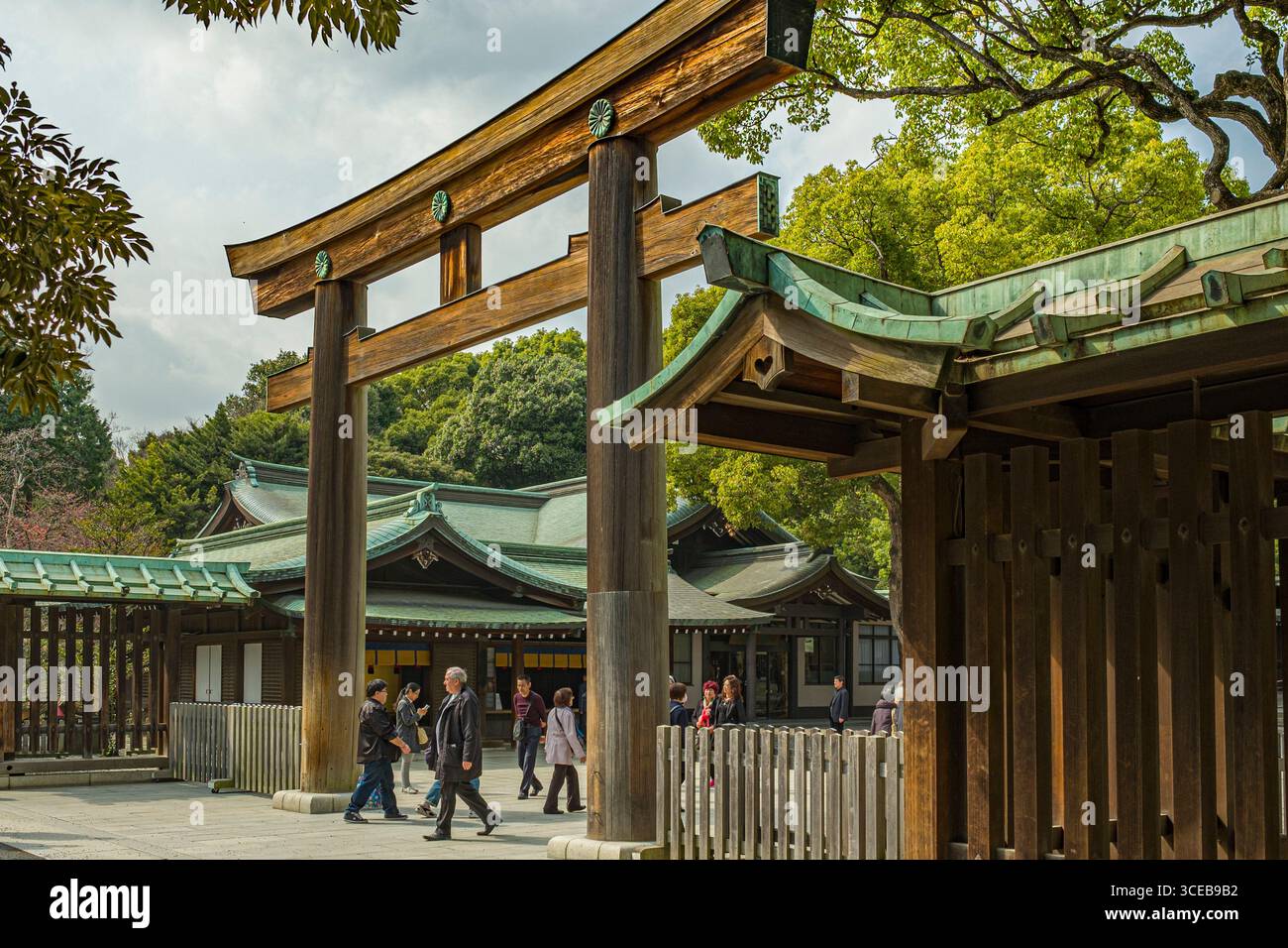 Japanese Gate Structures Torii traditional Japanese gate made from cypress at the entrance to ...