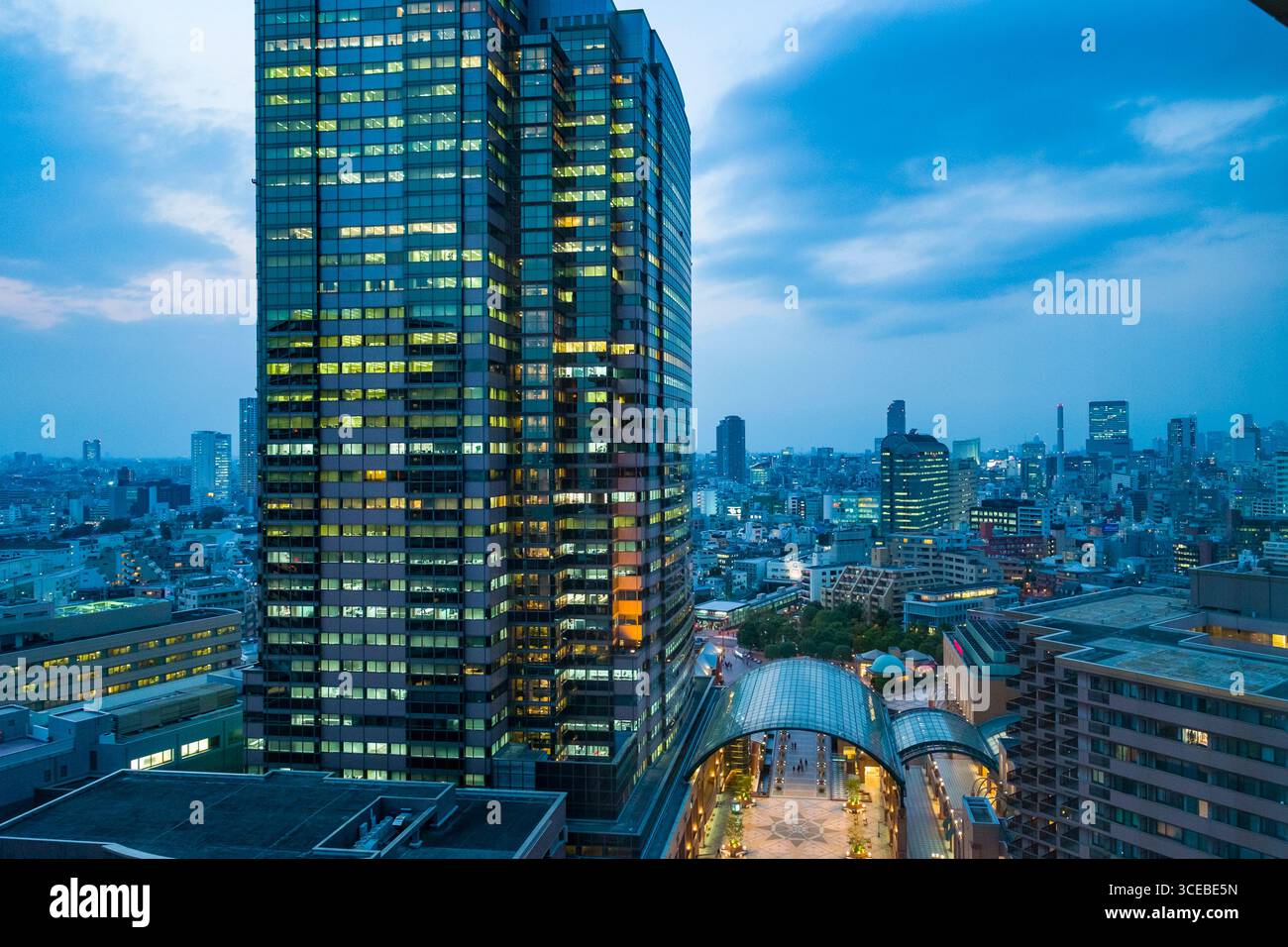 Yebisu Garden Place Tower and the Tokyo skyline at night, Shibuya, Tokyo, Honshu, Japan Stock Photo