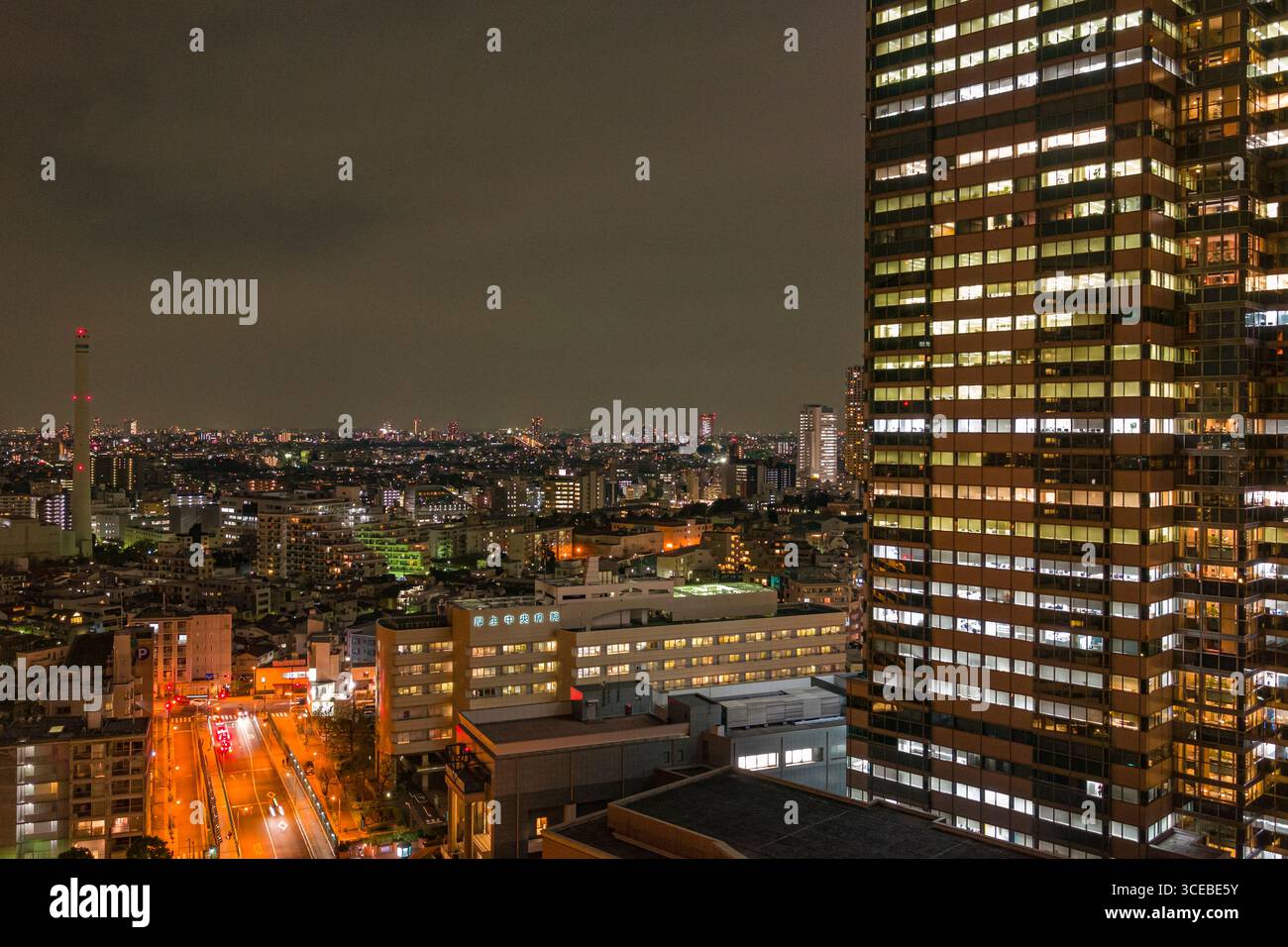 Yebisu Garden Place Tower and the Tokyo skyline at night, Shibuya, Tokyo, Honshu, Japan Stock Photo