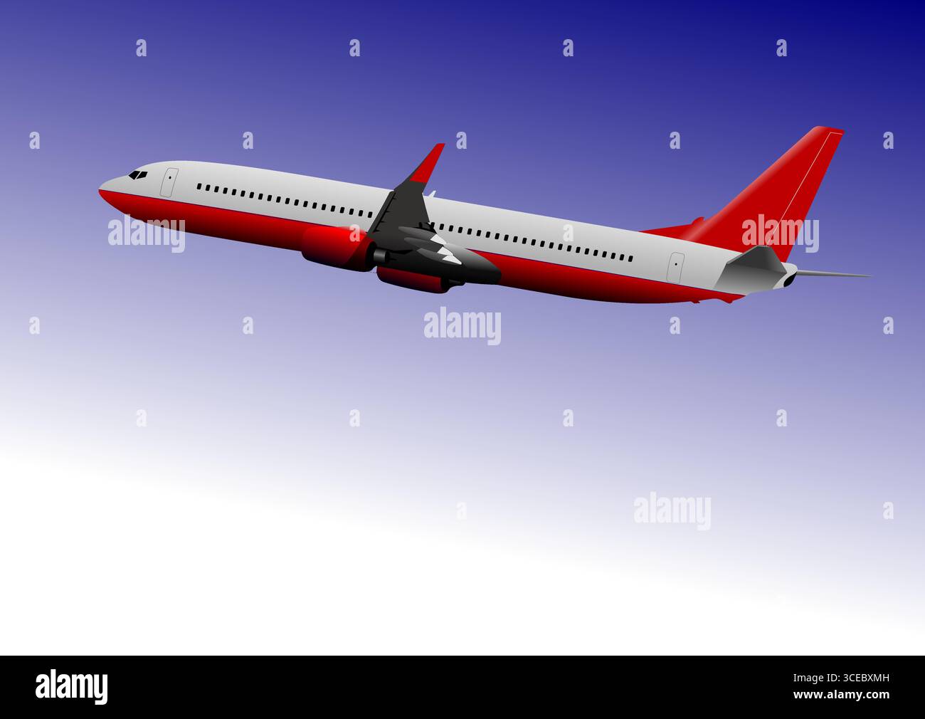 Airplane silhouettes. Take off. Vector Color 3d hand drawn illustration ...