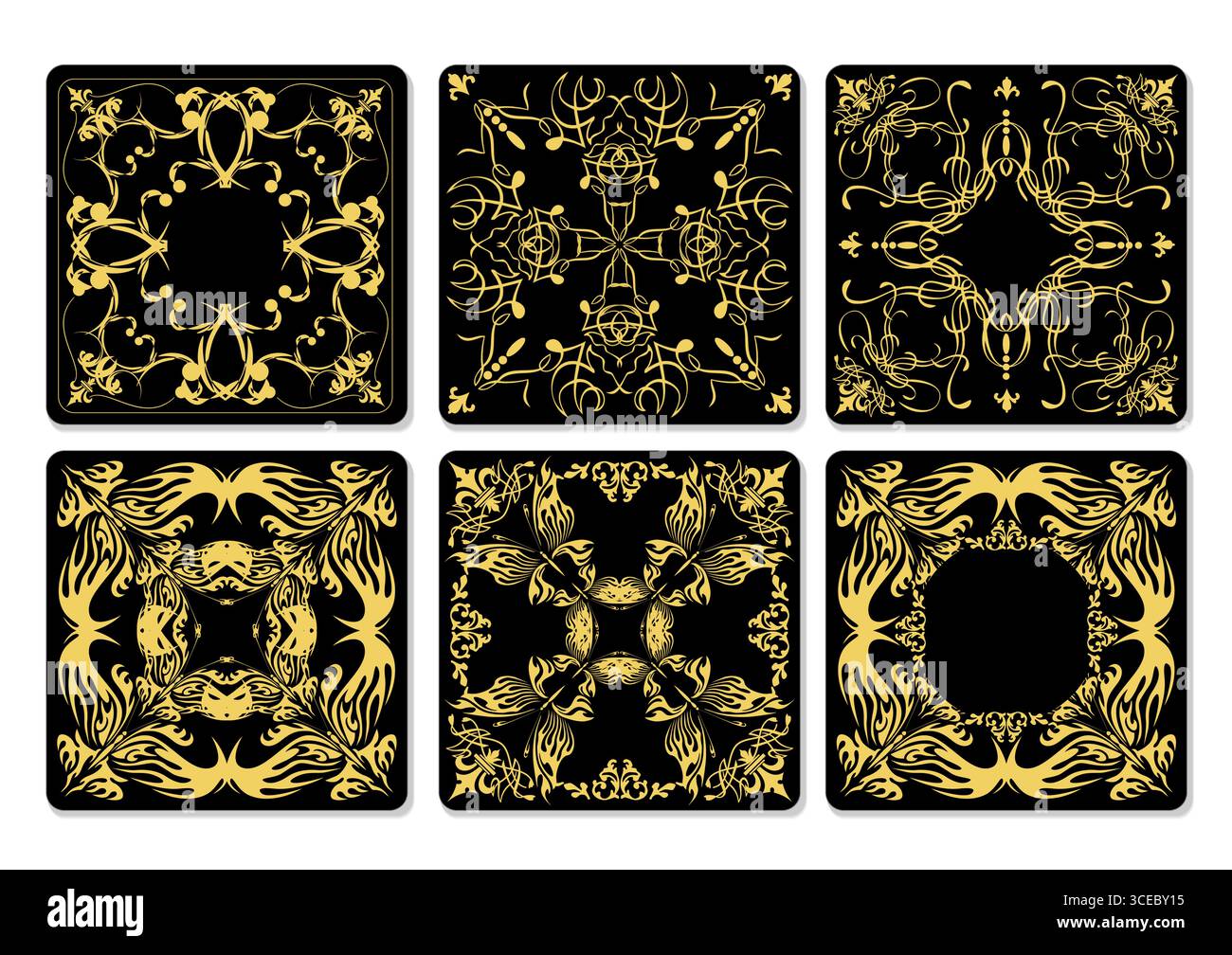 Ceramic  tiles. Colored vector hand drawn  illustration Stock Vector