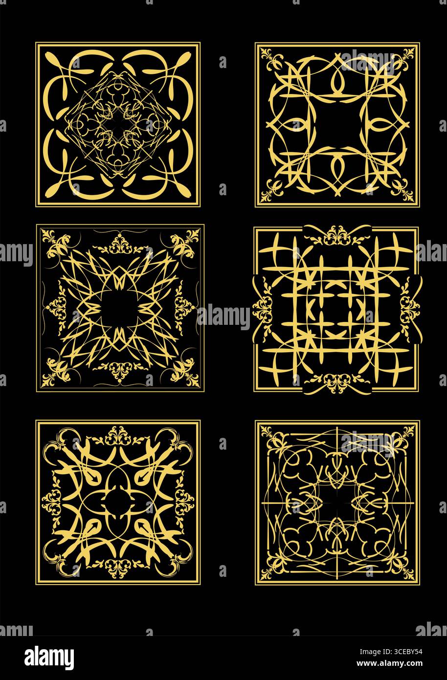 Ceramic  tiles. Colored vector hand drawn  illustration Stock Vector