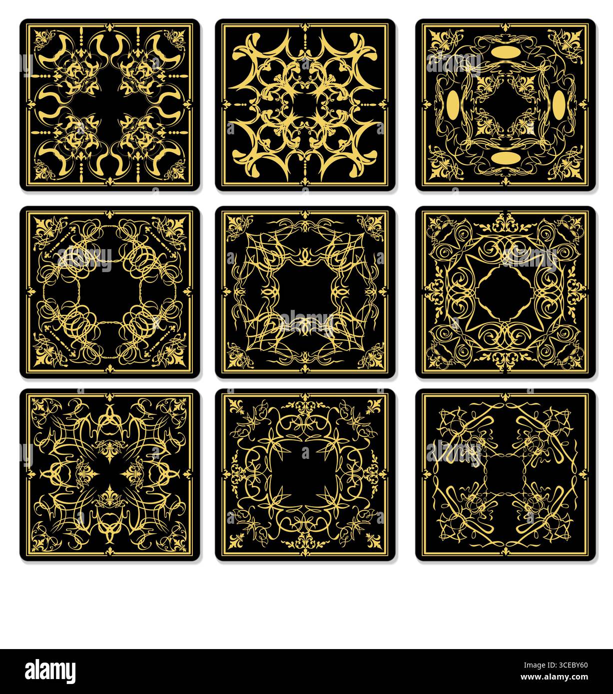 Ceramic  tiles. Colored vector hand drawn  illustration Stock Vector