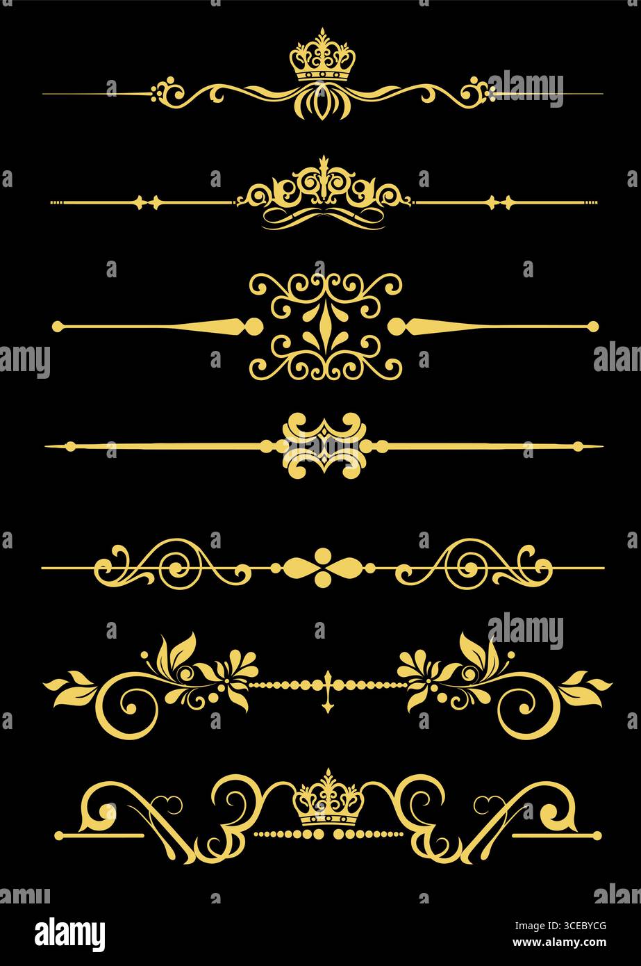 Art deco dividers and decorative golden headers. Victorian book and ...