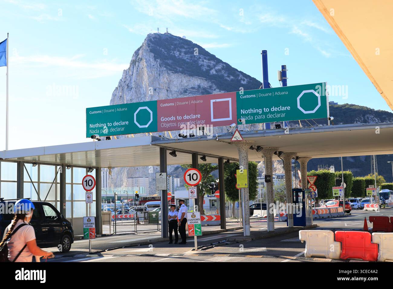 At the border crossing to Gibraltar Stock Photo