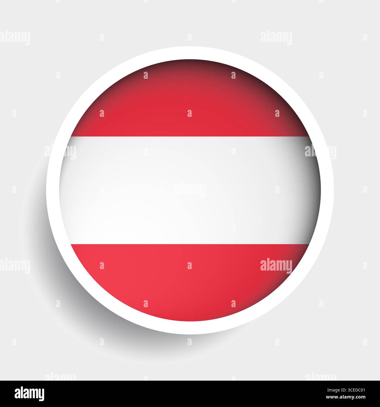 Flag of Austria, round icon with shadow, national symbol Stock Vector ...