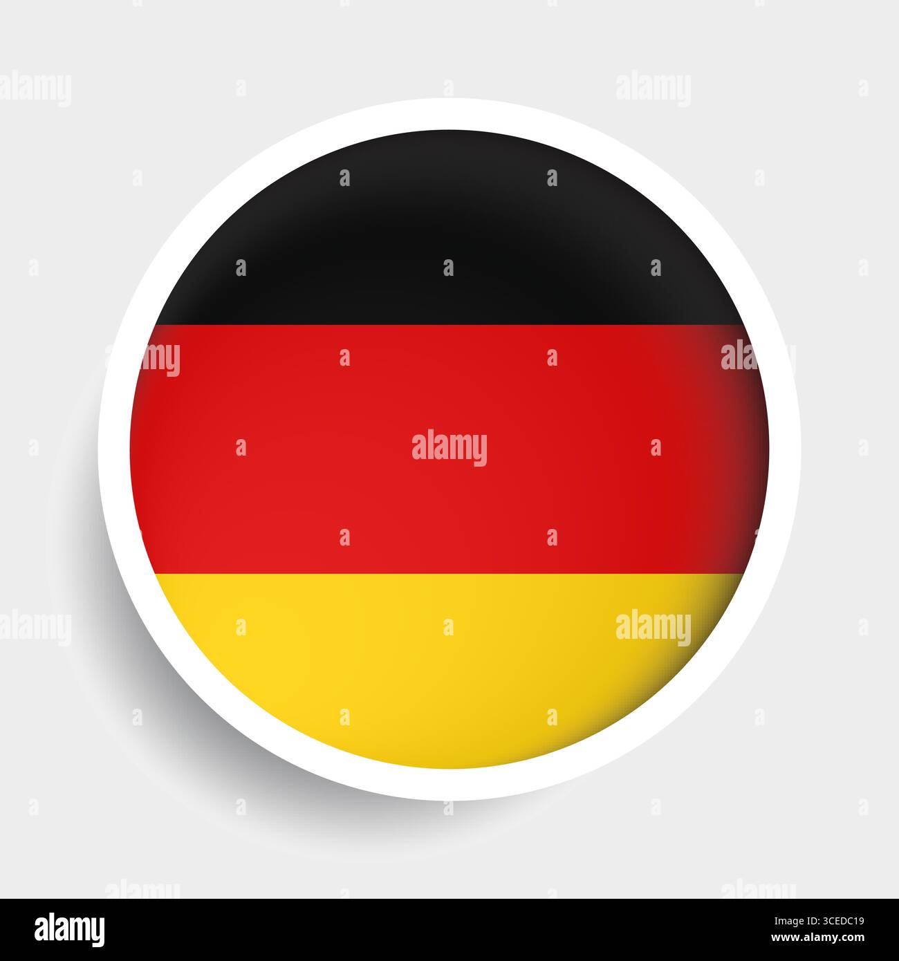 Flag of Germany, round icon with shadow, national symbol Stock Vector ...