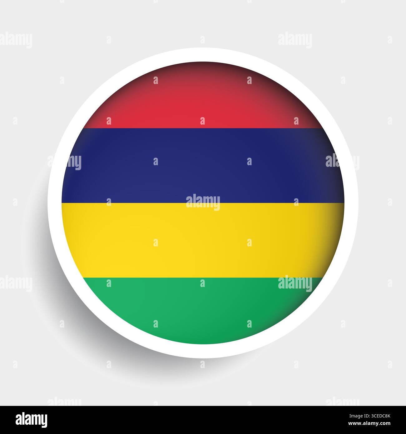 Flag of Mauritius, round icon with shadow, national symbol Stock Vector ...