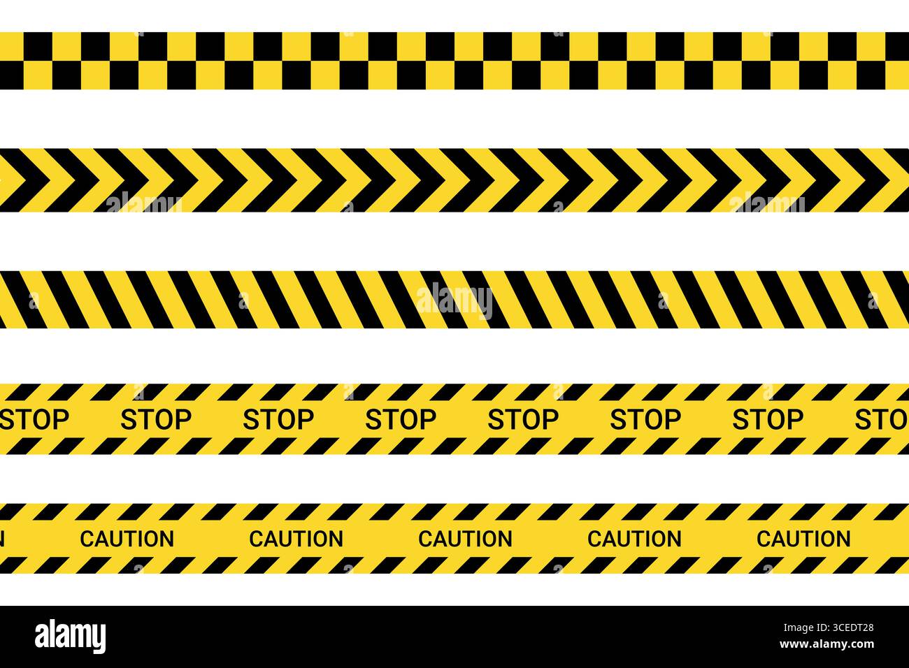 Black and yellow Construction border or warning caution sign Stock Vector